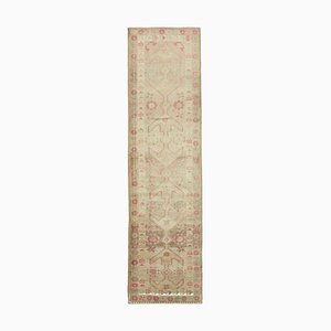 Tapis Runner Vintage Fait à la Main en Beige Turc Beige