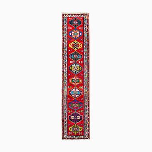 Handmade Wool Turkish Red Vintage Runner Rug