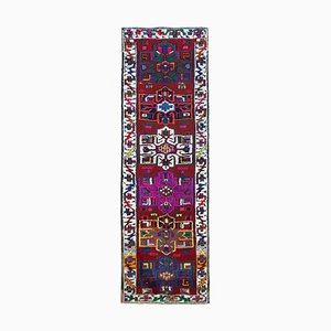 Handmade Wool Turkish Multicolor Vintage Runner Rug