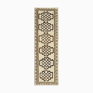 Orientalischer Handgeknüpfter Vintage Teppich aus Wolle in Beige