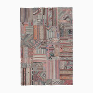 Anatolian Multicolor Handmade Wool Antique Patchwork Carpet