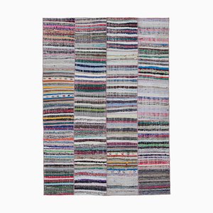 Mehrfarbiger Handgeknüpfter Orientalischer Kelim Patchwork Teppich aus Wolle
