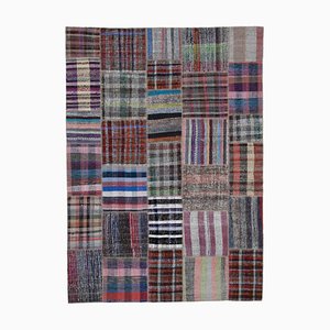 Turkish Multicolor Handmade Wool Kilim Patchwork Carpet