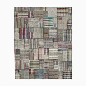 Oriental Multicolor Hand Knotted Wool Kilim Patchwork Carpet