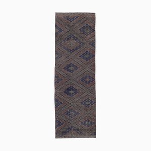 Orientalischer Handgewebter Vintage Läufer Kilim Teppich