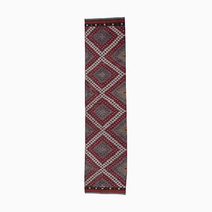 Anatolian Handmade Wool Vintage Runner Kilim Rug