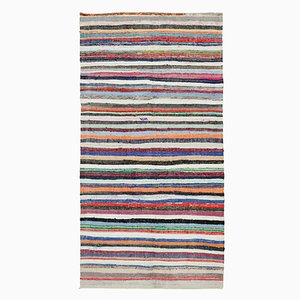 Tappeto Kilim vintage multicolore annodato a mano in lana