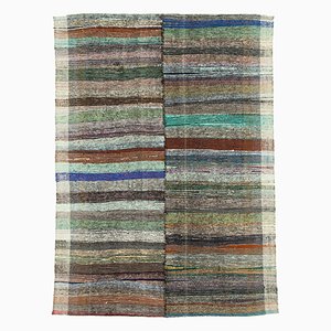 Multicolor Turkish Hand Knotted Wool Vintage Kilim Carpet
