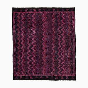 Alfombra Kilim Oriental de lana morada hecha a mano