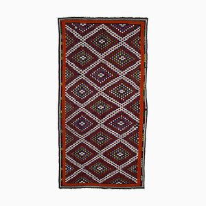 Mehrfarbiger Anatolischer Handgeknüpfter Vintage Kilim Teppich aus Wolle