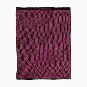 Handgeknüpfter rosa orientalischer Kilim Teppich aus Wolle