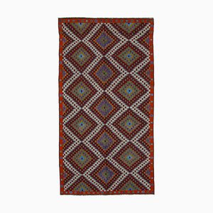 Tappeto Kilim vintage multicolore fatto a mano, lana, anni '60