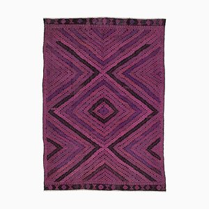 Tapis Kilim Vintage Fait Main Laine Rose, Turquie