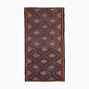 Mehrfarbiger Türkischer Handgeknüpfter Vintage Kilim Teppich aus Wolle