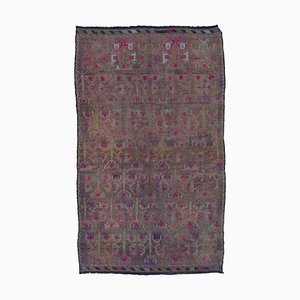 Lila Handgeknüpfter Vintage Kilim Teppich aus Wolle
