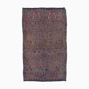 Tappeto Kilim vintage in lana viola annodata a mano