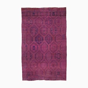 Pink Anatolian Handmade Wool Vintage Kilim Carpet
