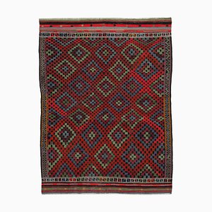 Mehrfarbiger türkischer Handgeknüpfter Vintage Kilim Teppich aus Wolle