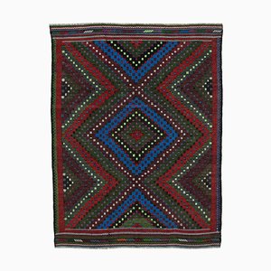 Tapis Kilim Vintage Multicolore Fait à la Main en Laine, Chine