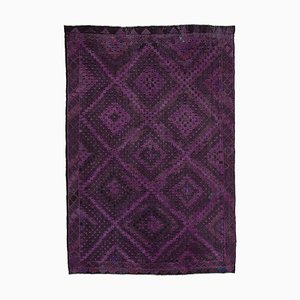 Tappeto Kilim vintage di lana viola annodato a mano, Turchia