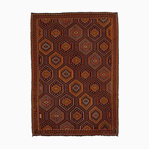 Orange Oriental Handmade Wool Vintage Kilim Carpet