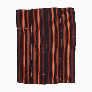 Black Traditional Handmade Tribal Wool Vintage Kilim Carpet