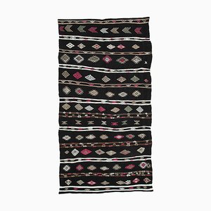 Anatolian Decorative Handmade Tribal Wool Vintage Kilim Carpet