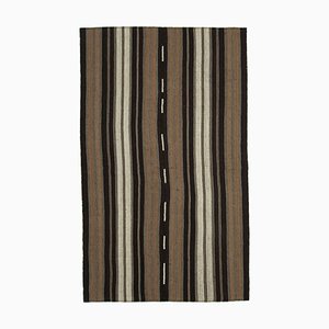 Türkischer Brauner Handgeknüpfter Vintage Kilim Teppich aus Stammeswolle