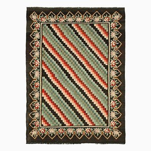 Handgeknüpfter Vintage Kelim Teppich aus Wolle in Braun
