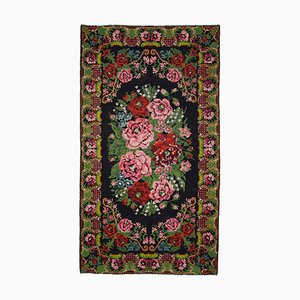 Alfombra Kilimvian Runner Kilim vintage en negro