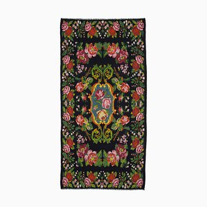 Tapis Kilim Tapissé Vintage Tissé à la Main Noir Tapissier