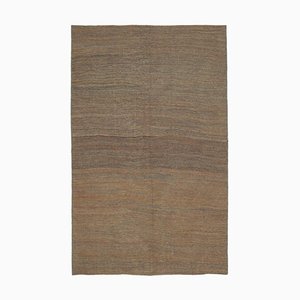 Oriental Brown Hand Knotted Wool Flatwave Kilim Carpet