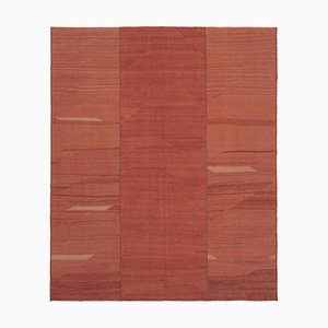 Anatolian Red Hand Knotted Wool Flatwave Kilim Carpet