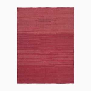 Tapis Kilim Antique Gauffré Tissé à la Main Rouge, Turquie