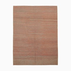 Tapis Kilim Flatwave en Laine Tissé à la Main Orange Anatolienne