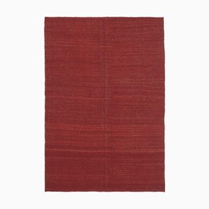 Tappeto Kilim Flatwave in lana intrecciata a mano rossa orientale