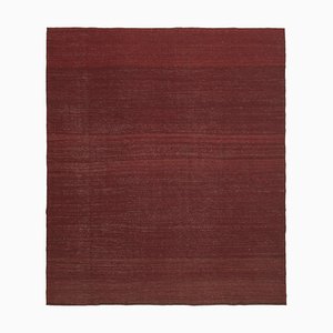 Anatolian Red Handwoven Antique Flatwave Kilim Carpet