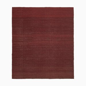 Tappeto Kilim antico Flatwave rosso intrecciato a mano