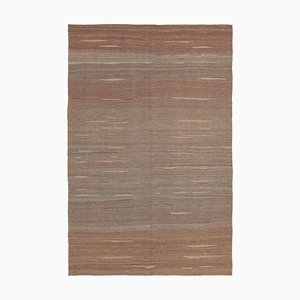 Anatolian Red Hand Knotted Wool Flatwave Kilim Carpet