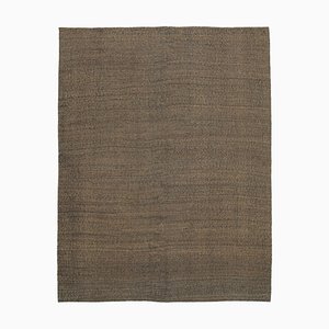 Handgewebter anatolischer brauner Flatwave Kilim Teppich aus Wolle