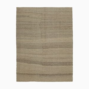 Anatolischer Beige Handgewebter Flatwave Kilim Teppich aus Wolle