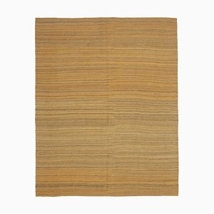 Tappeto Kilim Flatwave antico giallo intrecciato a mano