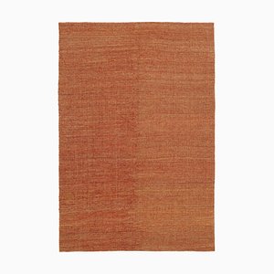 Tapis Kilim Tissé Plat en Laine Fait Main Orange, Turquie