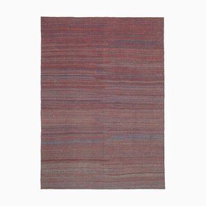Oriental Red Handmade Wool Flatwave Kilim Carpet