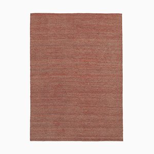 Tappeto Kilim laminato Flatwave color rosso anatolico fatto a mano