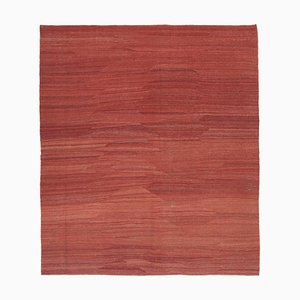 Oriental Red Hand Knotted Wool Flatwave Kilim Carpet