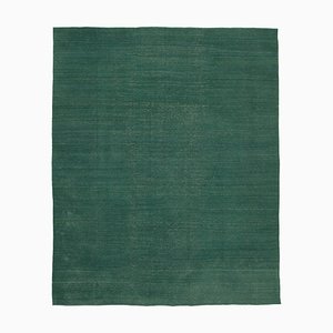 Oriental Green Hand Knotted Wool Flatwave Kilim Carpet