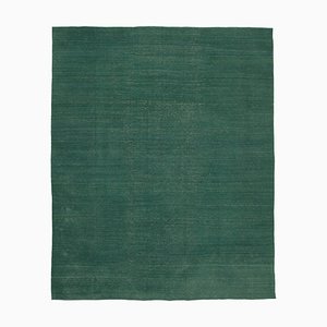 Tappeto Kilim Flatwave in lana verde orientale annodato a mano