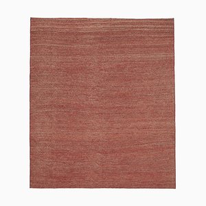 Tapis Kilim Plat Fait Main Rouge en Laine Fait Main