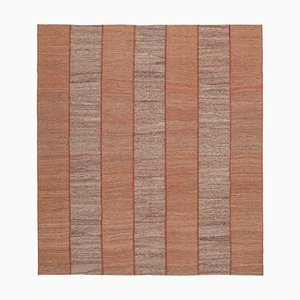 Tapis Kilim Plat Fait Main Rouge en Laine Fait Main